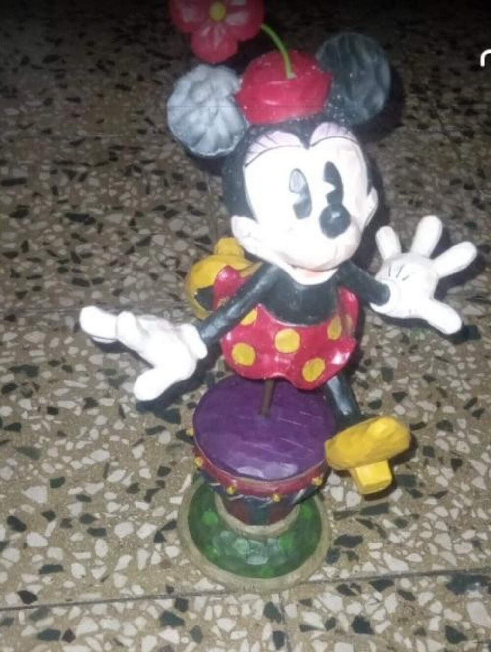 Minnie Mouse Style Kids Figurine Toy - Red & Yellow Dress